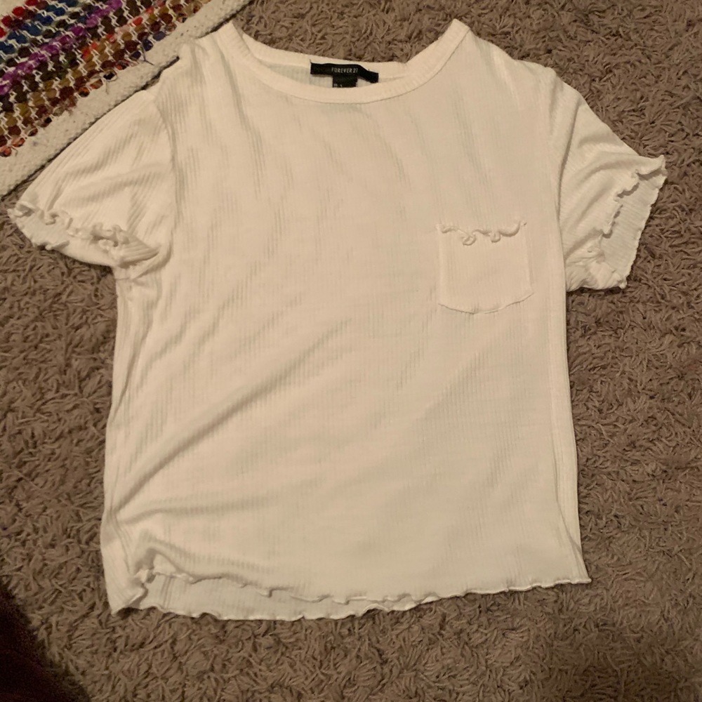 White cropped shirt